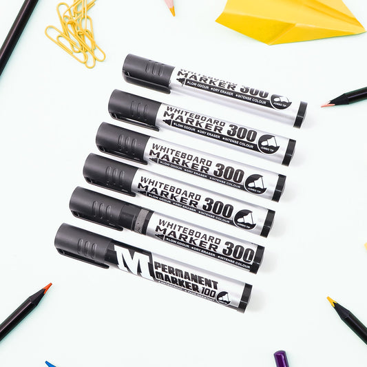 Permanent Black Ink Marker Pens