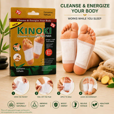 Cleansing Detox Foot Pads, Ginger & salt Foot Patch -10pcs