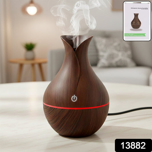  Mini Wooden Vase Pot Diffuser Mist Humidifier - lifestyle